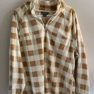 XXL Natural Reflections (Cabela’s) Tan Buffalo Plaid Fleece Pullover